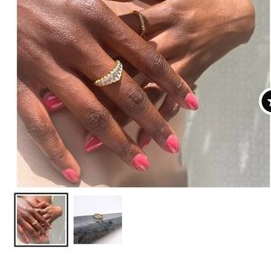 ARMED CZ baguette pyramid ring, gold, size 9, *NEW*